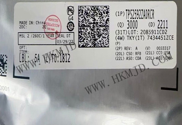 供應原裝 TI eFuse IC，供應 TI TPS2592ZADRCR 電子保險絲 IC