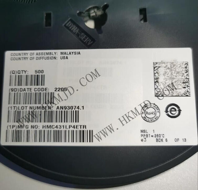 ADI HMC431LP4ETR GaAs InGaP HPT MMIC電壓控制振蕩器，帶緩沖放大器