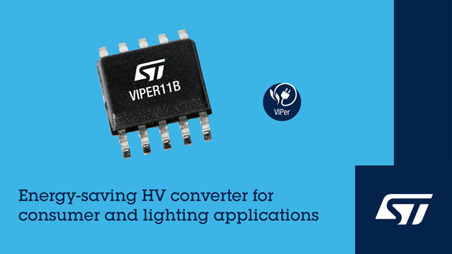意法半導體的 VIPer11B電源轉換器集成豐富的功能，有助于簡化電路設計
