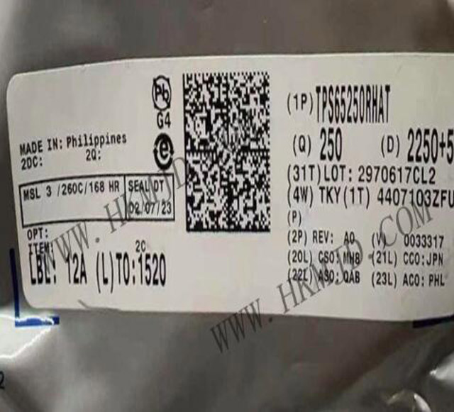 [出售原裝] TPS65250RHAT (TI) 高電流、同步三路降壓轉(zhuǎn)換器