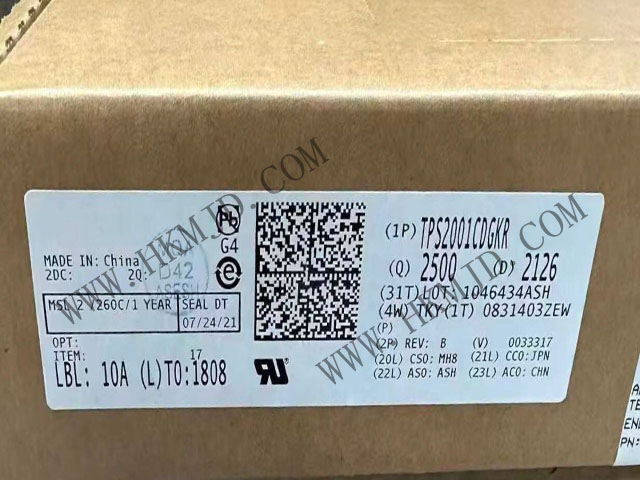 【限流配電開關(guān)】TPS2001CDGKR 2A 負(fù)載、4.5-5.5V、72mΩ USB 電源開關(guān)